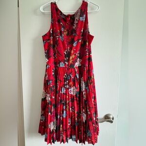 Red floral cowl neck dress by ModCloth 2x